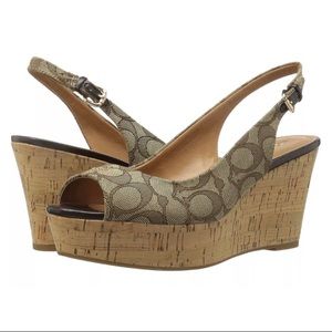 NWT COACH Ferry Wedge Sandals